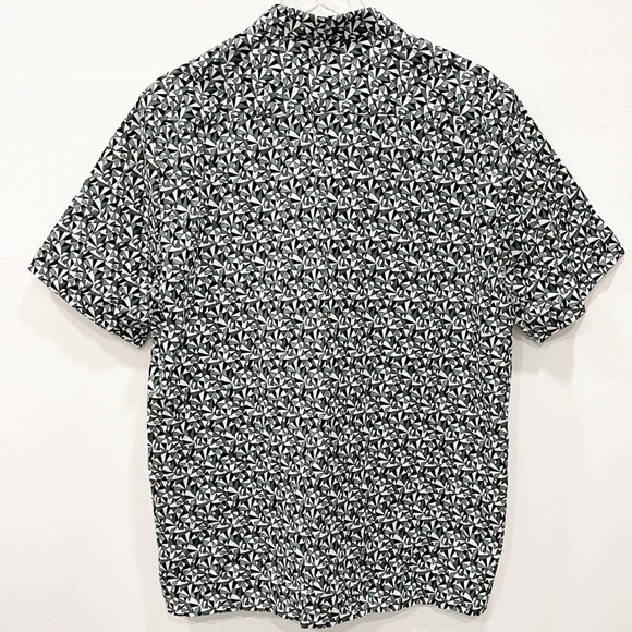 Theory Irving Slim Fit Angle Print Sport Shirt in Virdis Multi Short Sleeve XL - Picture 3 of 8